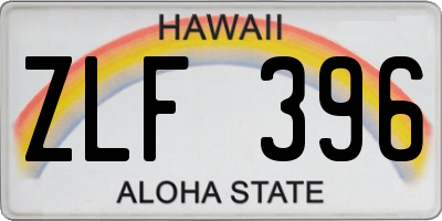HI license plate ZLF396
