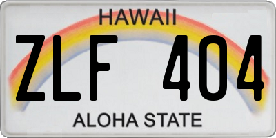 HI license plate ZLF404