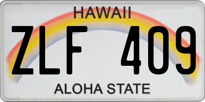 HI license plate ZLF409