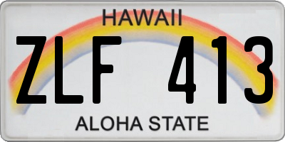 HI license plate ZLF413