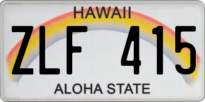 HI license plate ZLF415