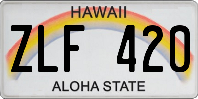 HI license plate ZLF420