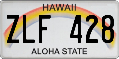 HI license plate ZLF428
