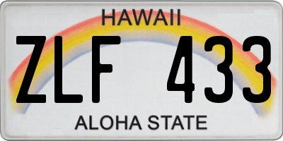 HI license plate ZLF433