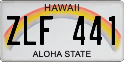 HI license plate ZLF441