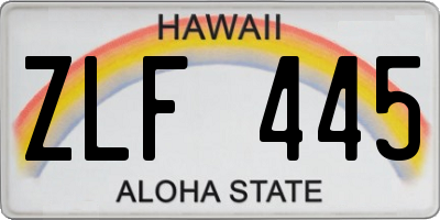 HI license plate ZLF445