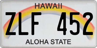 HI license plate ZLF452