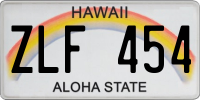 HI license plate ZLF454