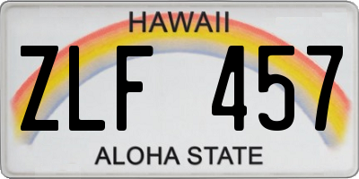 HI license plate ZLF457