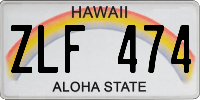 HI license plate ZLF474