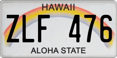 HI license plate ZLF476