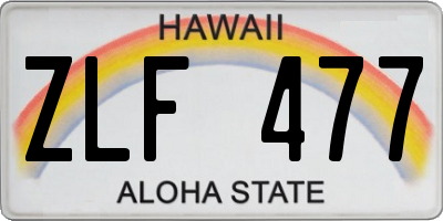 HI license plate ZLF477