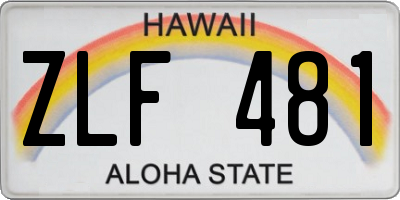 HI license plate ZLF481