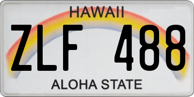 HI license plate ZLF488