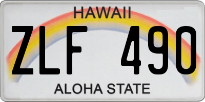 HI license plate ZLF490