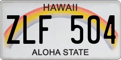 HI license plate ZLF504
