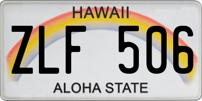 HI license plate ZLF506