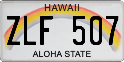 HI license plate ZLF507