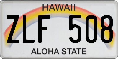 HI license plate ZLF508