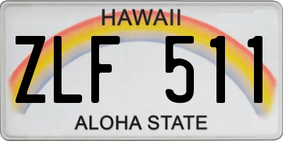 HI license plate ZLF511