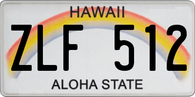 HI license plate ZLF512