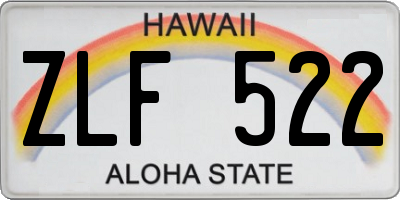 HI license plate ZLF522