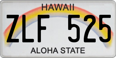 HI license plate ZLF525