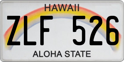 HI license plate ZLF526