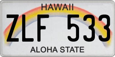 HI license plate ZLF533