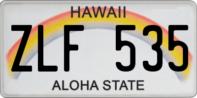 HI license plate ZLF535