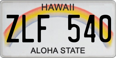 HI license plate ZLF540