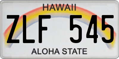 HI license plate ZLF545