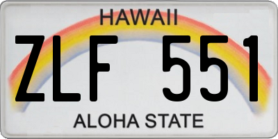 HI license plate ZLF551