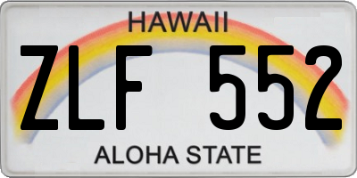 HI license plate ZLF552