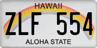 HI license plate ZLF554