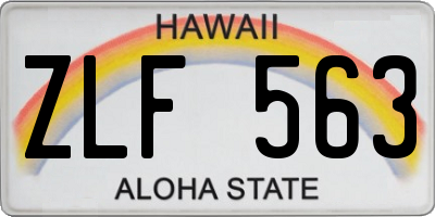 HI license plate ZLF563