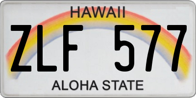 HI license plate ZLF577