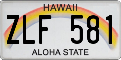 HI license plate ZLF581