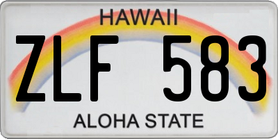 HI license plate ZLF583