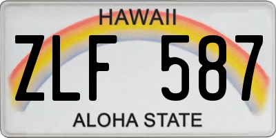 HI license plate ZLF587