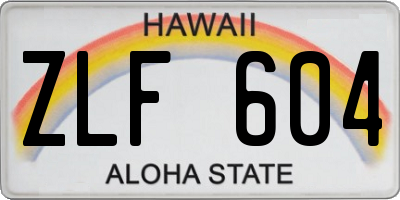 HI license plate ZLF604