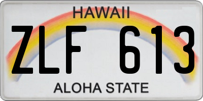 HI license plate ZLF613