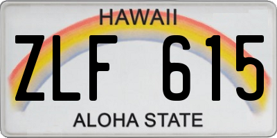 HI license plate ZLF615