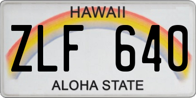HI license plate ZLF640