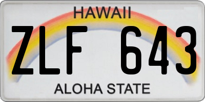 HI license plate ZLF643