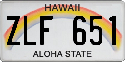 HI license plate ZLF651