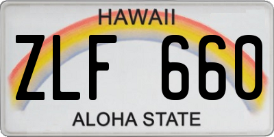 HI license plate ZLF660