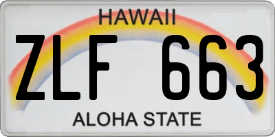 HI license plate ZLF663