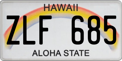 HI license plate ZLF685