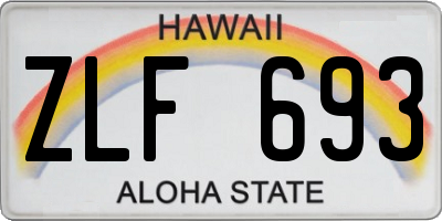 HI license plate ZLF693